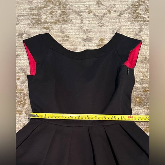 Zara A-Line Black Dress with Plunge Back size S with pockets - Picture 4 of 11